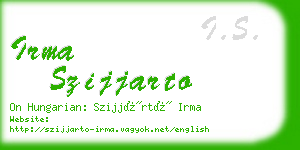 irma szijjarto business card